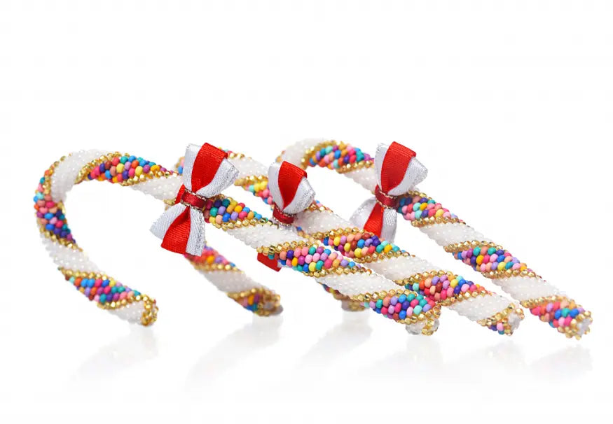 DIY hæklet julestok med glasperler - Beadhouse of Copenhagen