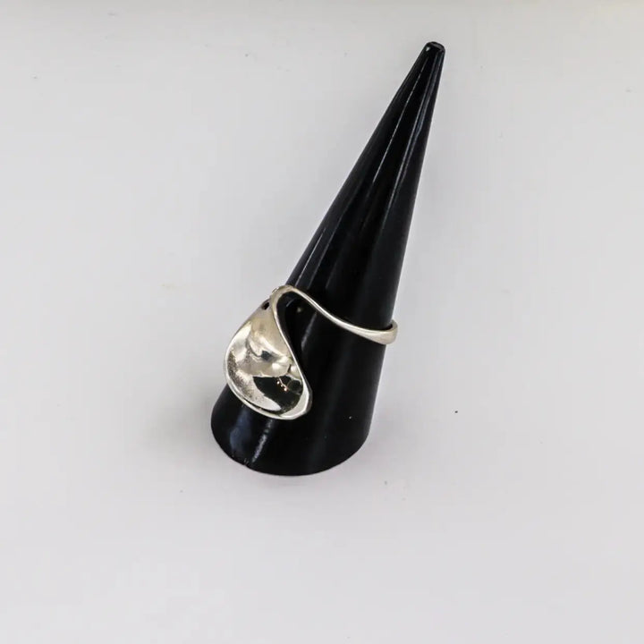 Fingerring, swirl, sterlingsølv 