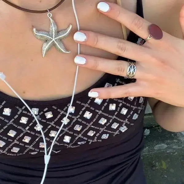 Fingerring, dobbelt bølge, sterlingsølv 