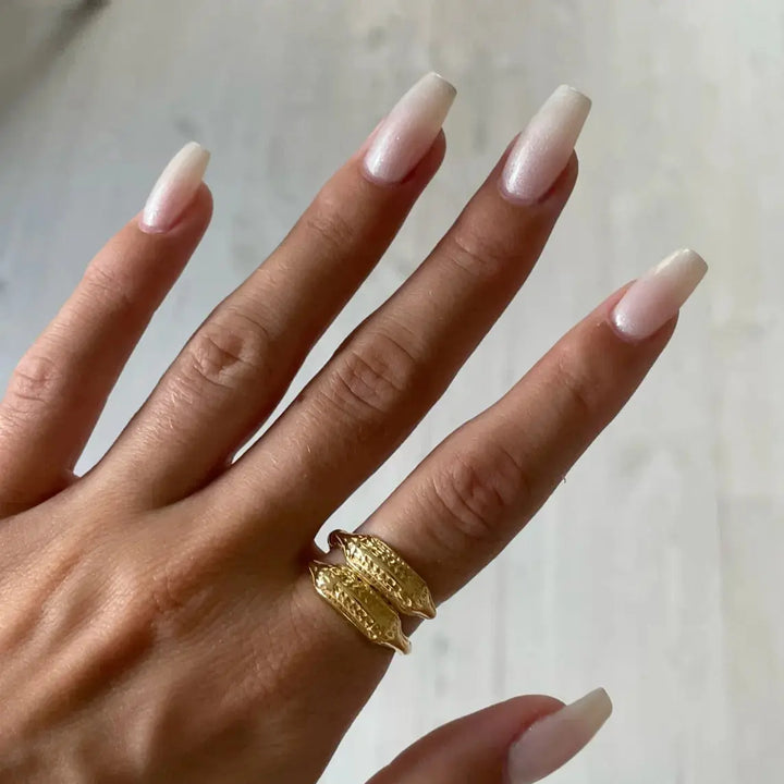 Fingerring, viking slange, forgyldt sterlingsølv 
