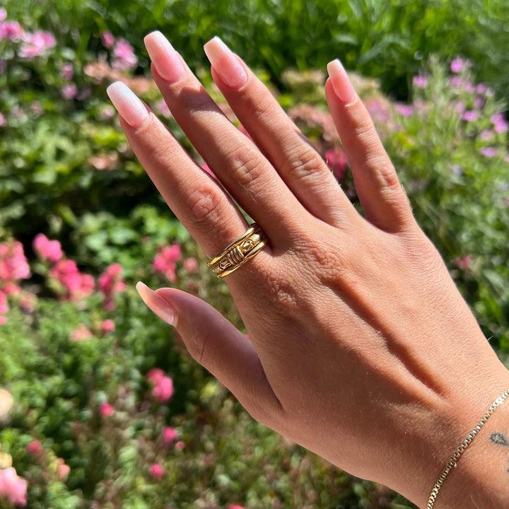 Fingerring, triple ring, sterlingsølv 