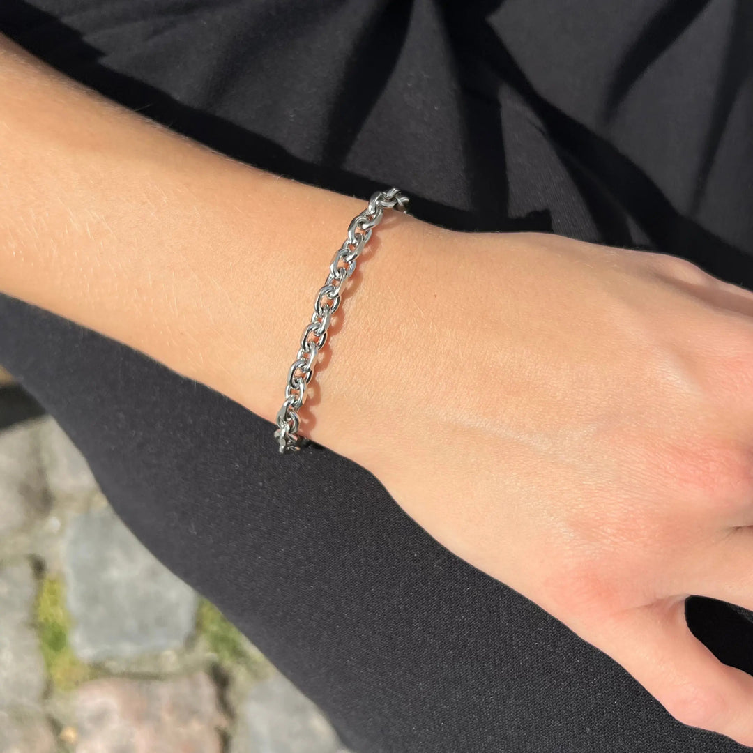Armbånd, anker facet kæde, stål, 18-22 cm/5,4 mm BLT