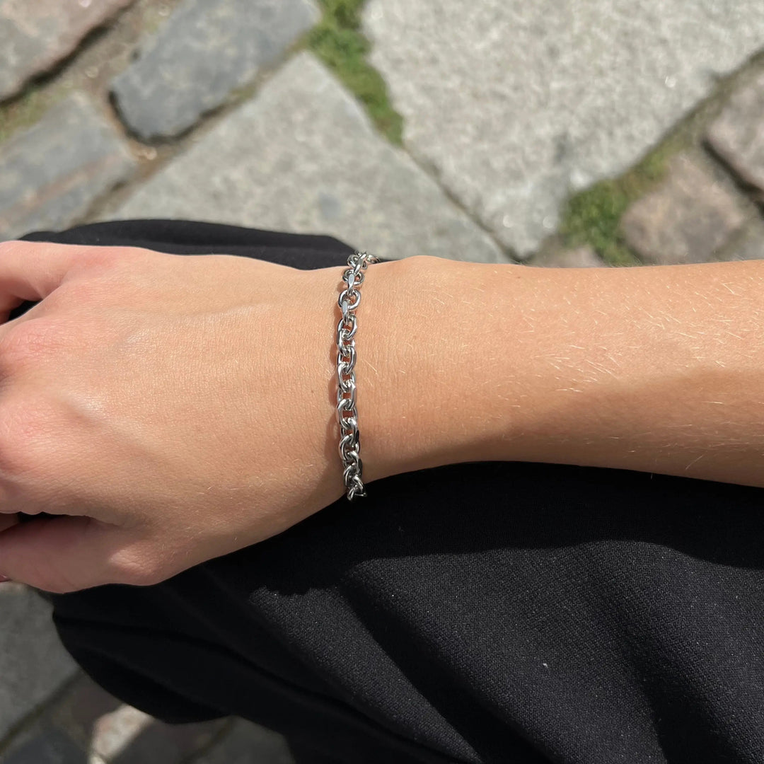 Armbånd, anker facet kæde, stål, 18-22 cm/5,4 mm BLT