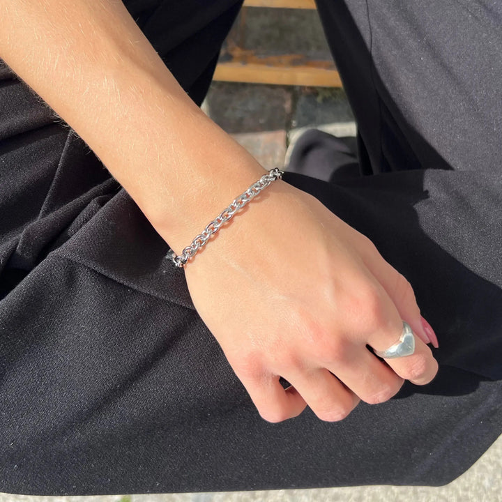 Armbånd, anker facet kæde, stål, 18-22 cm/5,4 mm BLT