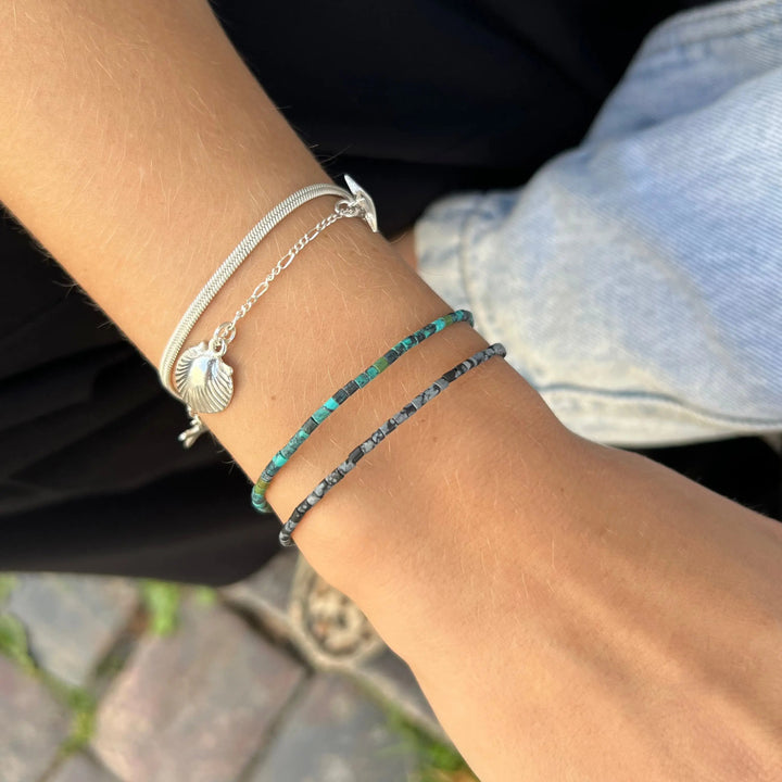 Armbånd, smykkesten rør, forgyldt sterlingsølv og sterlingsølv Beadhouse of Copenhagen