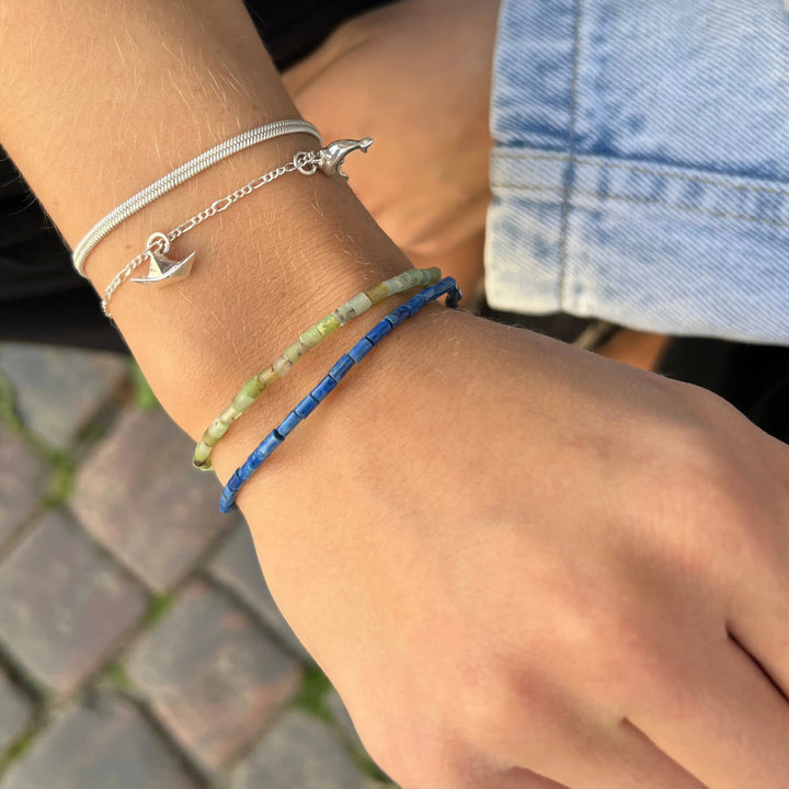 Armbånd, smykkesten rør, forgyldt sterlingsølv og sterlingsølv Beadhouse of Copenhagen