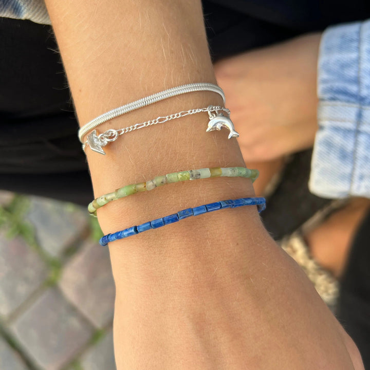 Armbånd, smykkesten rør, forgyldt sterlingsølv og sterlingsølv Beadhouse of Copenhagen
