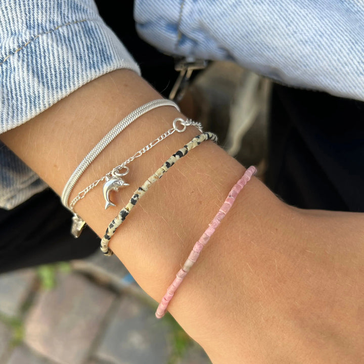 Armbånd, smykkesten rør, forgyldt sterlingsølv og sterlingsølv Beadhouse of Copenhagen