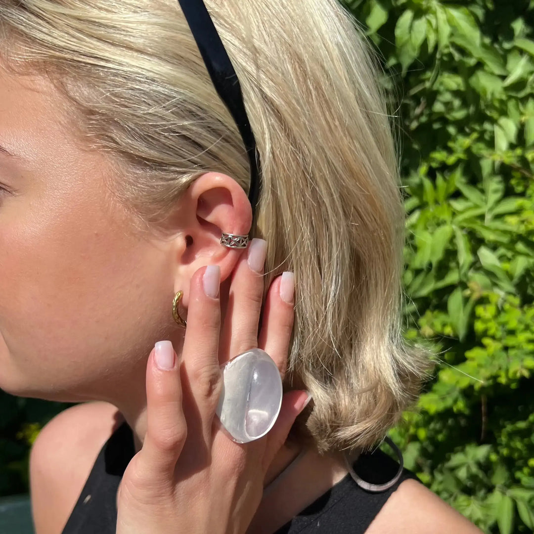 Øreringe, earcuff kryds, sterlingsølv 