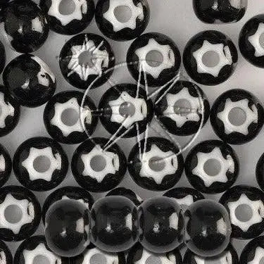 Sorte glasperler, preciosa, black cornelian star, storkøb 