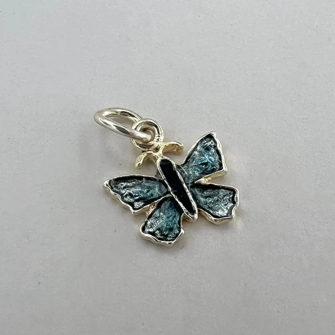 Vedhæng, sommerfugl, forsølvet messing, 20 x 19 mm 