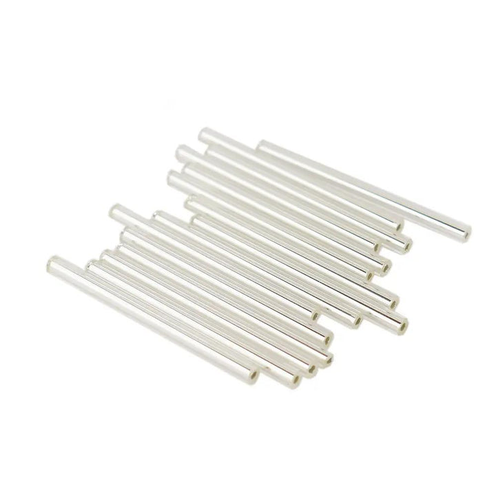 Krystal glasperler, preciosa silver lined tubes, 40 x 3 mm Preciosa