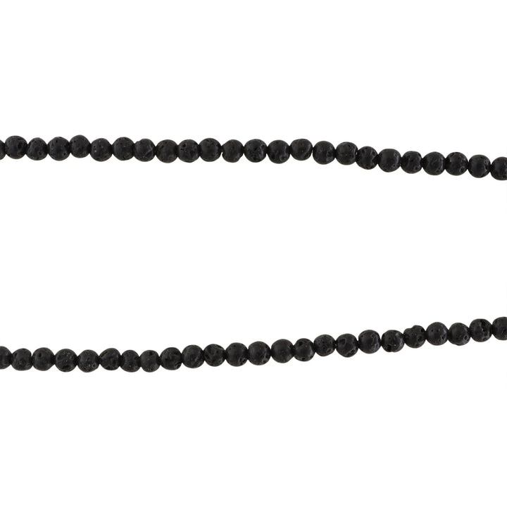 Smykkestensperler, string, lavasten, rund - flere varianter JCentre