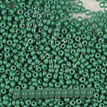 Grønne glasperler,  preciosa, natural opaque dark green, storkøb Preciosa