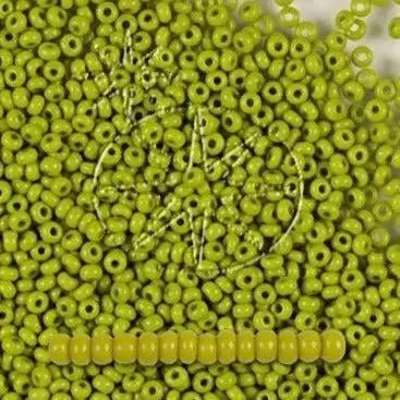Grønne glasperler, preciosa, natural opaque olive green, storkøb 