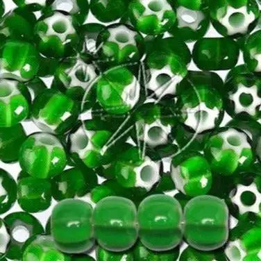 Grønne glasperler, preciosa, green cornelian star, storkøb 