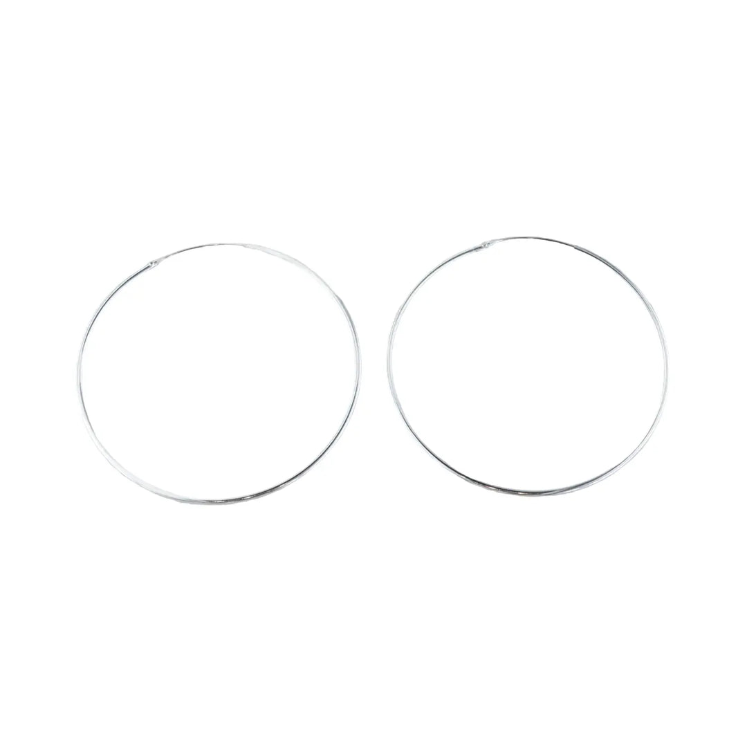 Øreringe, hoops, 60mm, sterlingsølv 