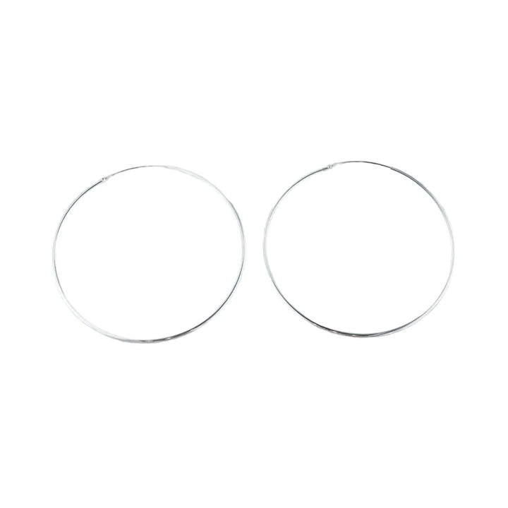 Øreringe, hoops, 60mm, sterlingsølv 