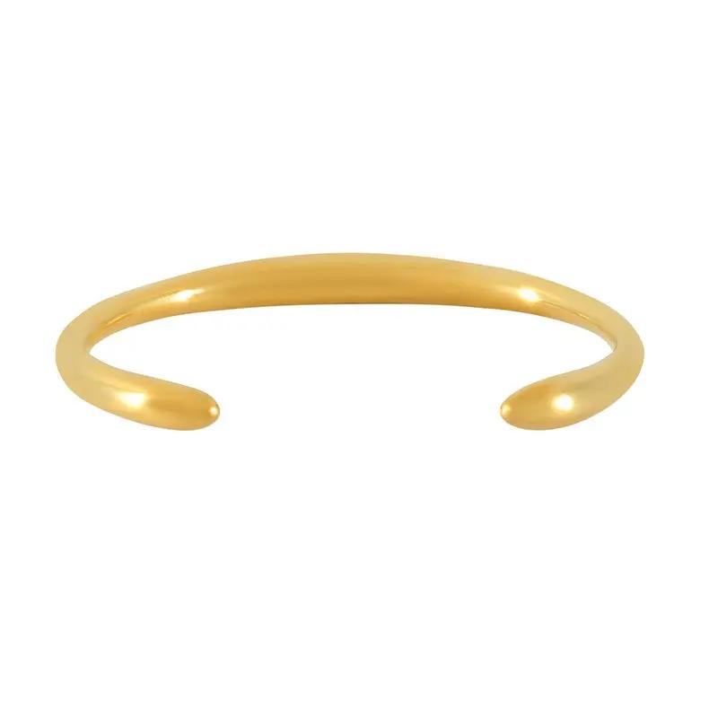 Armbånd, åben armring, 24 k forgyldt og forsølvet zamak, 17 cm, justerbar Greece