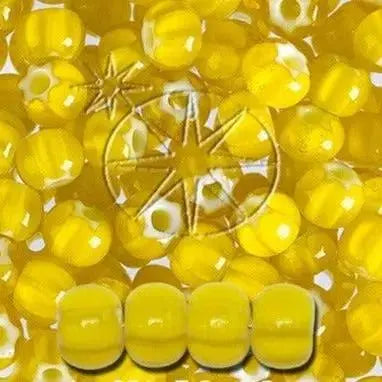 Gule glasperler, preciosa, yellow cornelian star, storkøb 