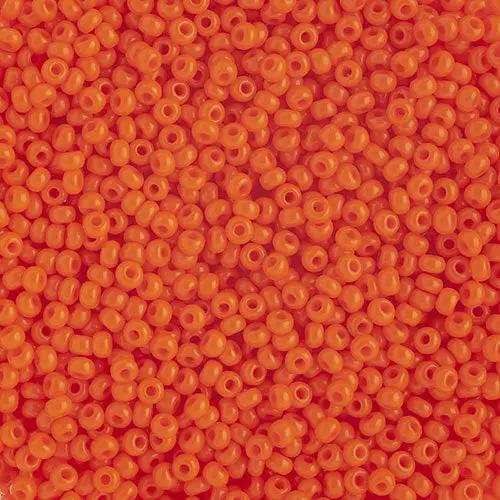 Orange glasperler, preciosa,  opaque orange 8/0, storkøb Preciosa