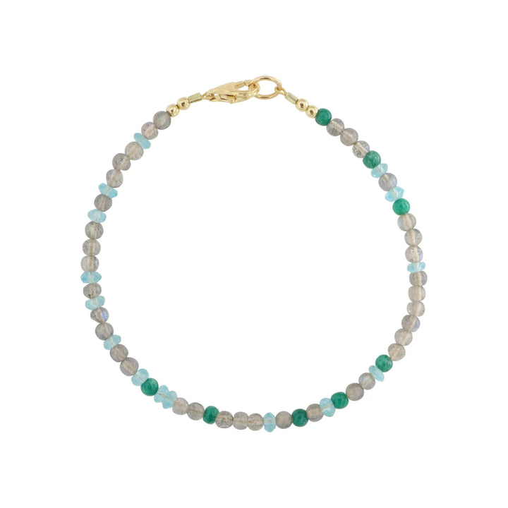 Armbånd med halvædelsten, forgyldt sterlingsølv og sølv Beadhouse of Copenhagen