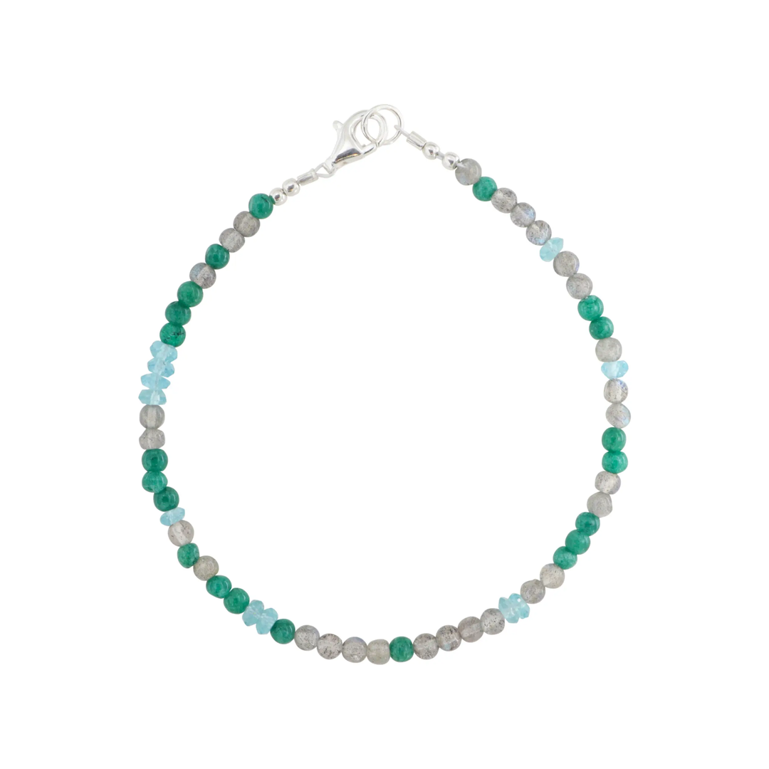 Armbånd med halvædelsten, forgyldt sterlingsølv og sølv Beadhouse of Copenhagen