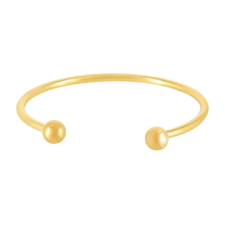 Armbånd, åben armring, forsølvet og forgyldt rustfri stål, 18 cm, justerbar 