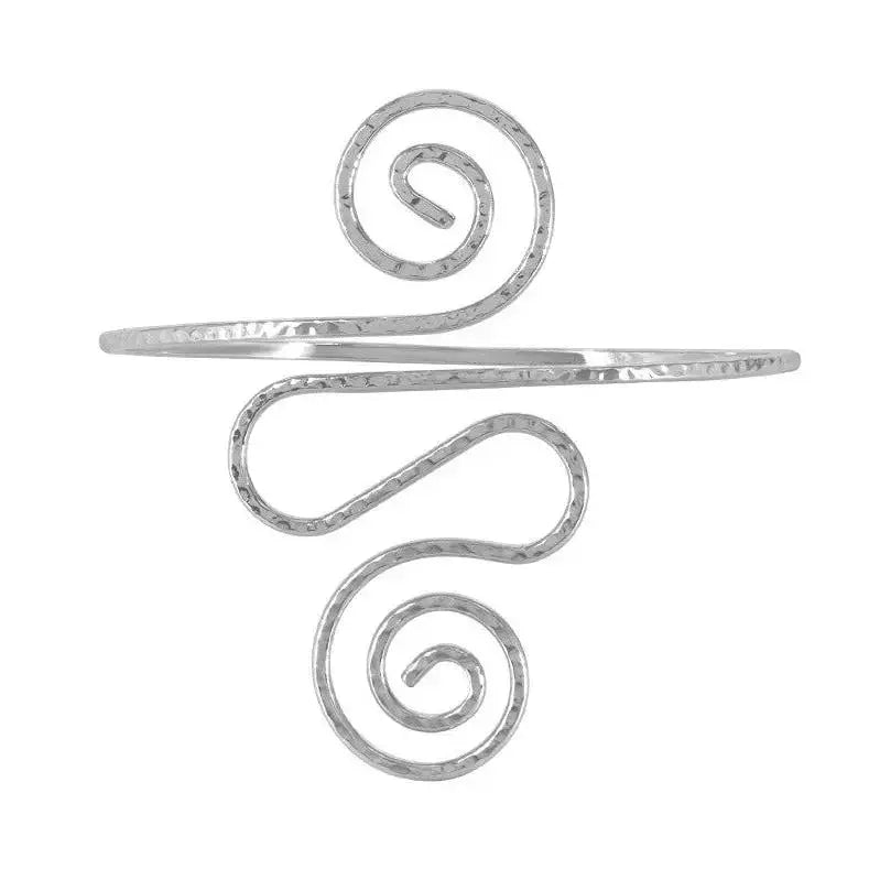 Armbånd, åben armring med cirkler, forgyldt og forsølvet stål, , justerbar 
