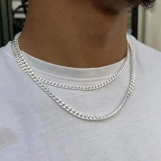 Halskæde, panser facet kæde, forgyldt sterlingsølv, 4,5x1,8mm 