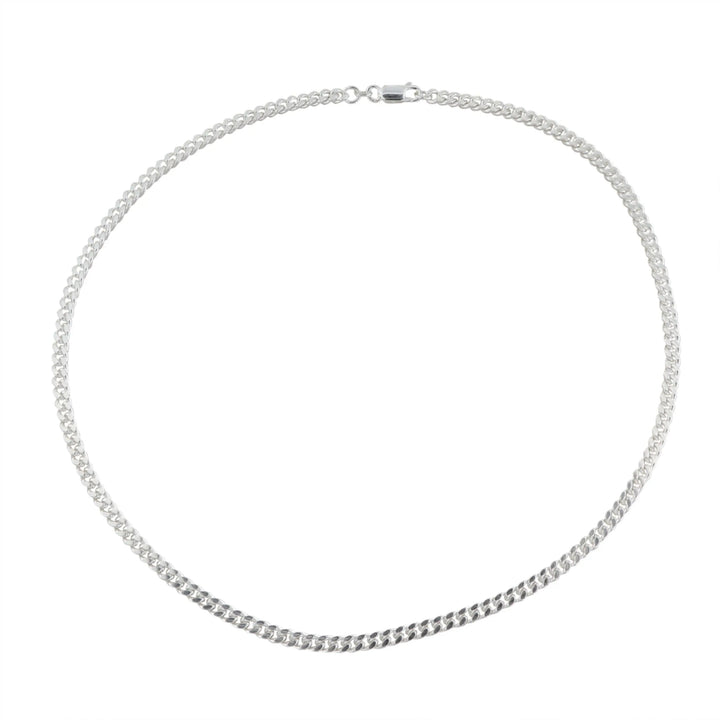 Halskæde, panser facet kæde, sterlingsølv, 45-55cm 4 mm Spain