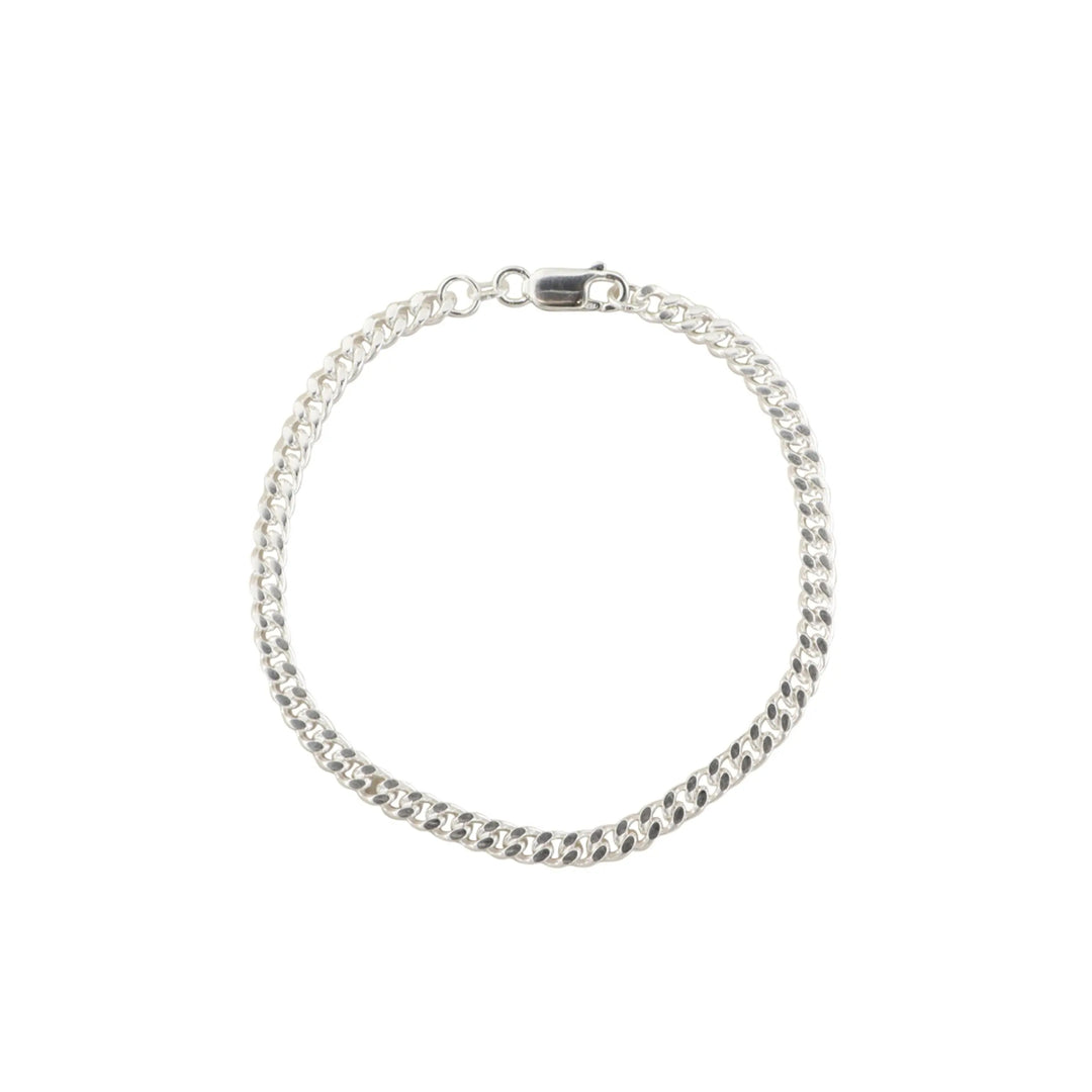 Armbånd, panser facet kæde, sterlingsølv, 18-20 cm/4,1 mm Spain