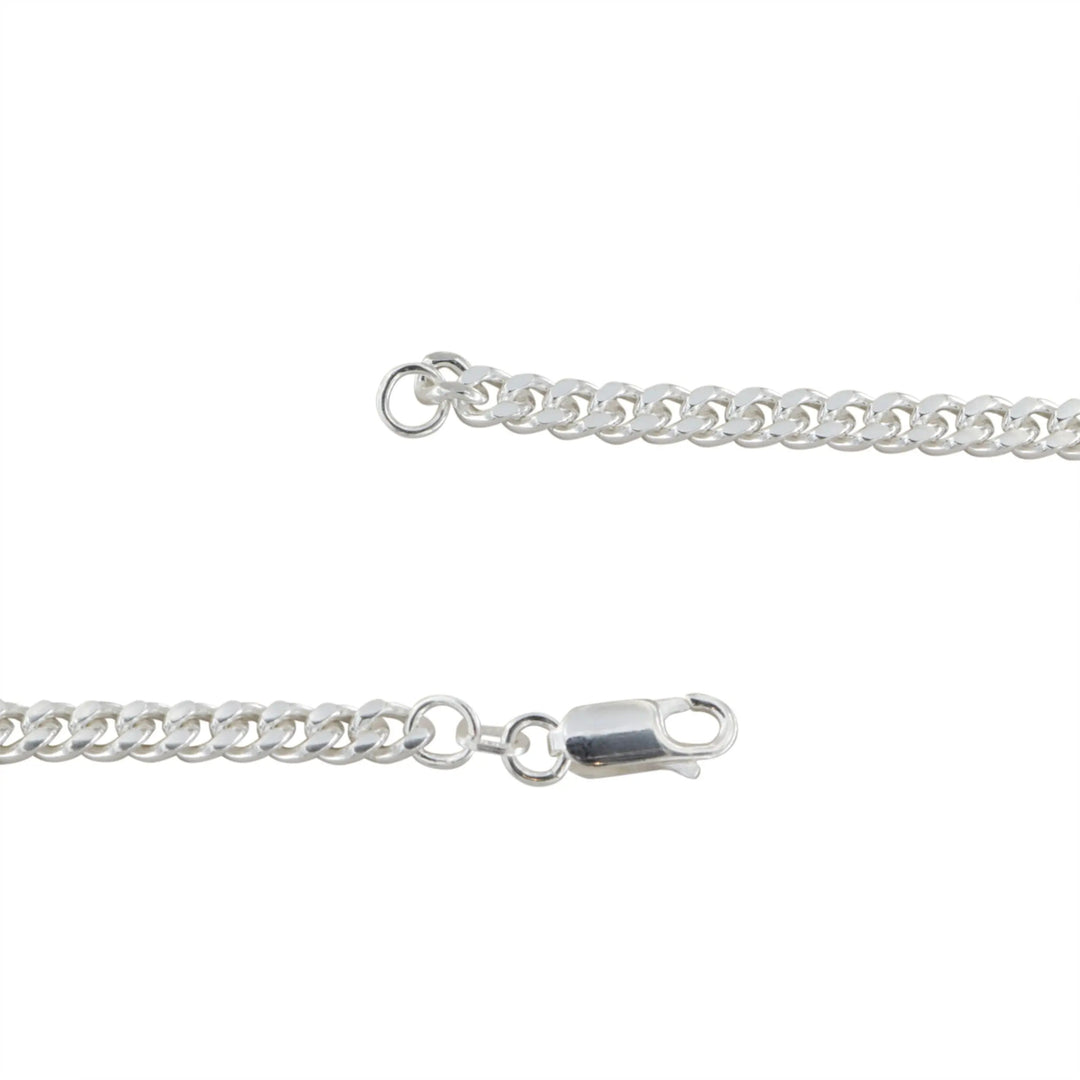 Halskæde, panser facet kæde, sterlingsølv, 45-55cm 4 mm Spain