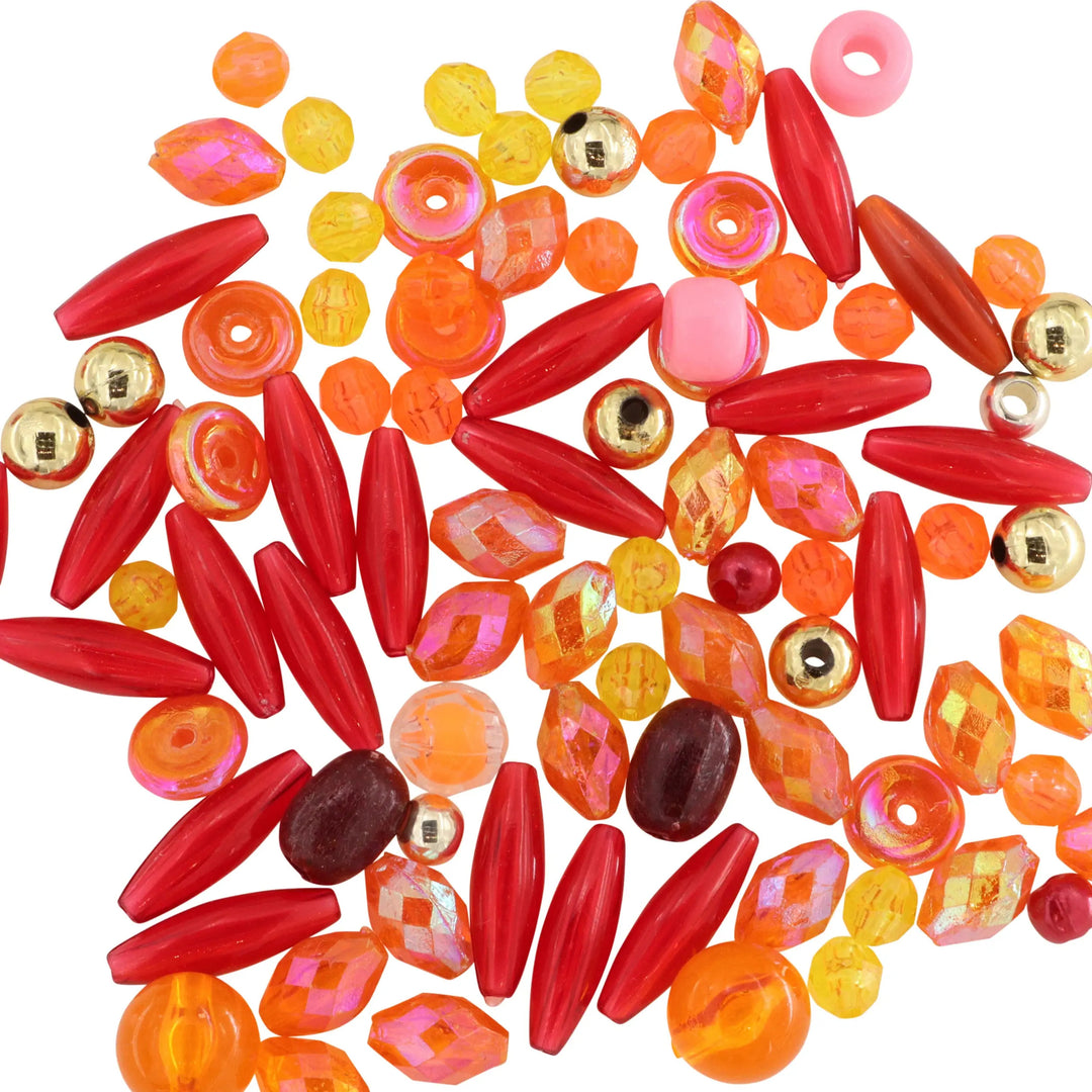 Store perler til strik, plastik, sweet mix, 50g BOC