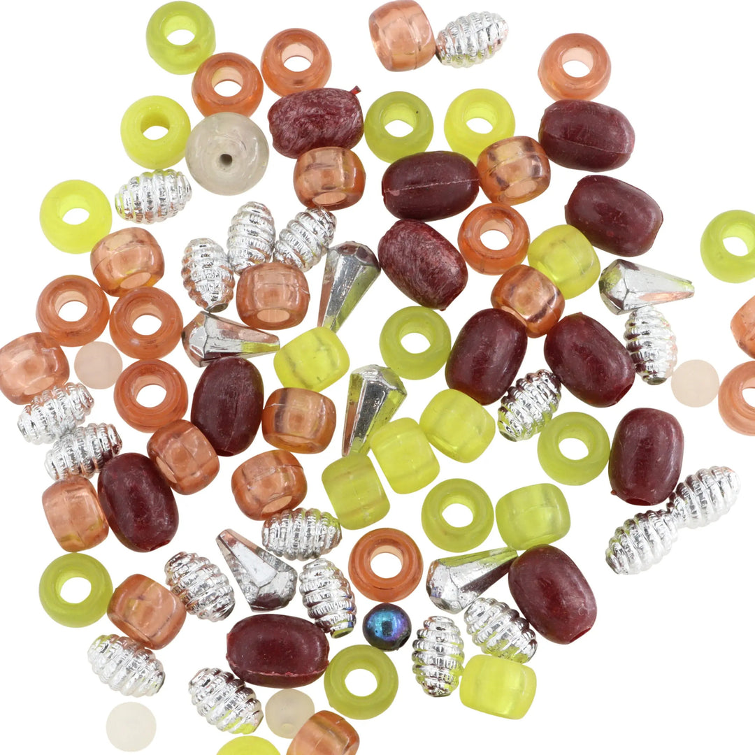 Store perler til strik, plastik, ribsmix, 50g BOC