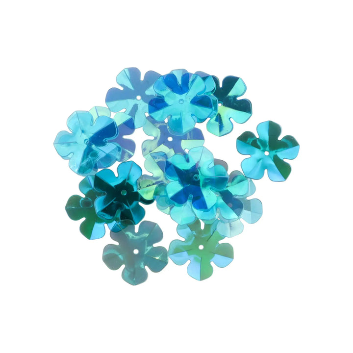 Palietter, blomst, 14-20mm, 10-40g, med regnbueskær, flere varianter 