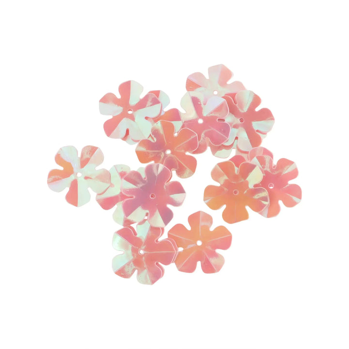 Palietter, blomst, 14-20mm, 10-40g, med regnbueskær, flere varianter 