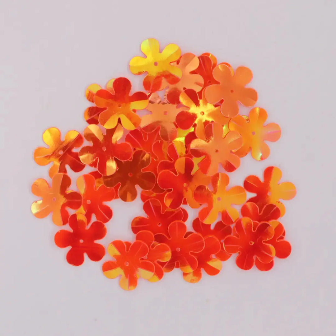 Palietter, blomst, 14-20mm, 10-40g, med regnbueskær, flere varianter 