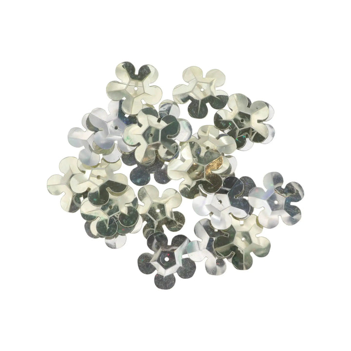 Palietter, blomst, 14-20mm, 10-40g, med regnbueskær, flere varianter 