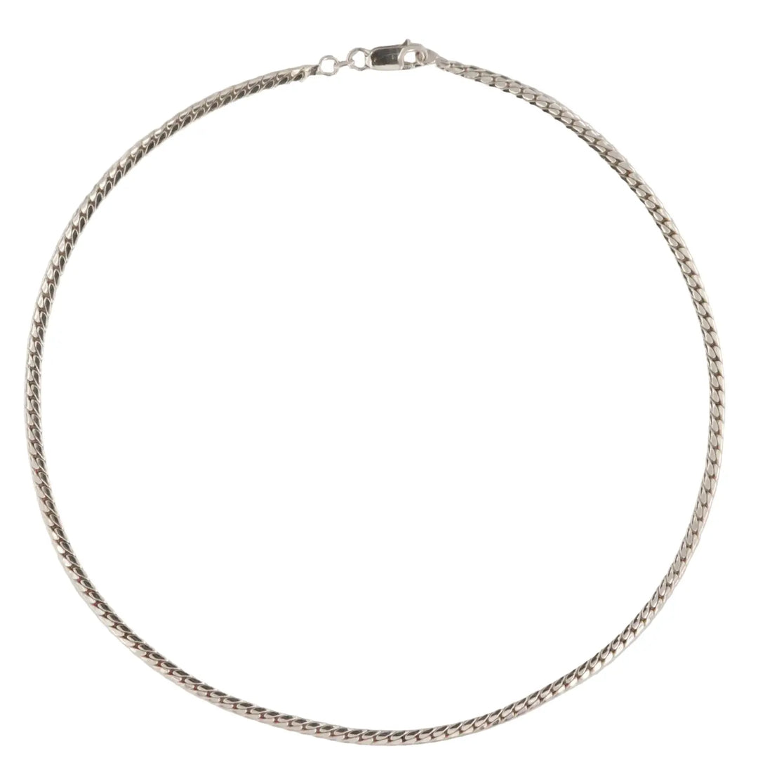 Halskæde, sildeben kæde, sterlingsølv, 40-50 cm/3,8 mm 