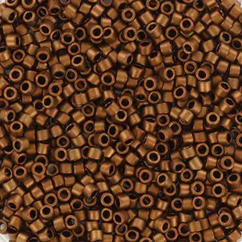 Brune glasperler, miyuki delica's 11 metallic matte iris bronze gold Krea