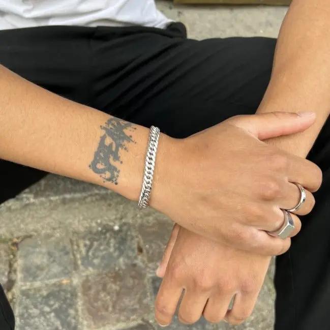 Armbånd, ekstra chunky cuban kæde, sterlingsølv, 17-21 cm/ 6,5 mm OK Silver