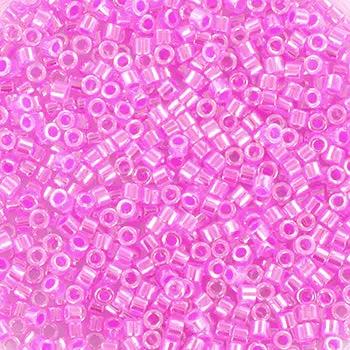Lyserøde glasperler, miyuki delica beads, ceylon hot pink Krea