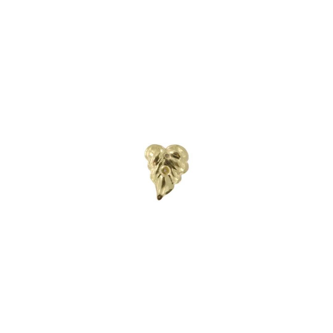 Vedhæng, filigran, blad, forgyldt messing, 19x15mm 