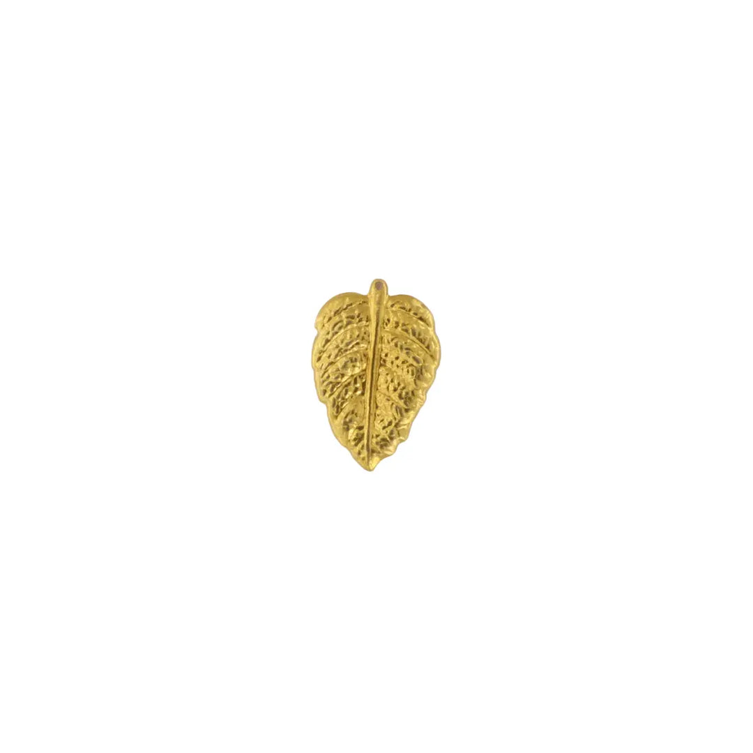 Vedhæng, filigran, blad, forgyldt messing, 30x20mm 