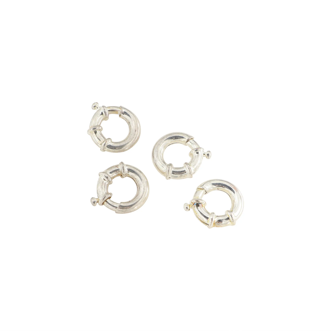 Fjederlås uden øsken i forsølvet messing - 3,6x18 mm. 1-4stk BOC