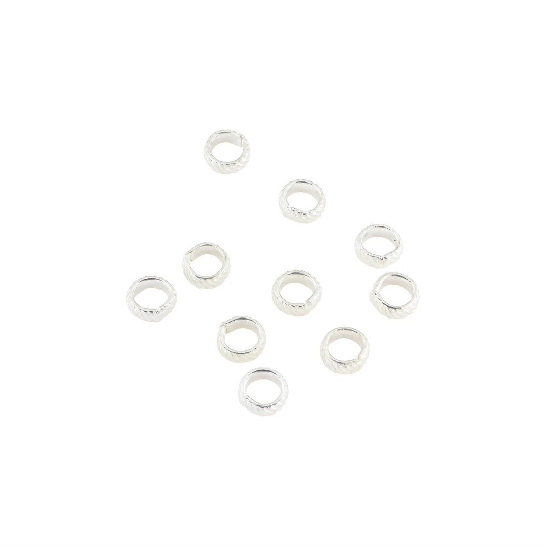 Øskner, loddet, med mønster i forsølvet messing, 8x3mm. storkøb BOC