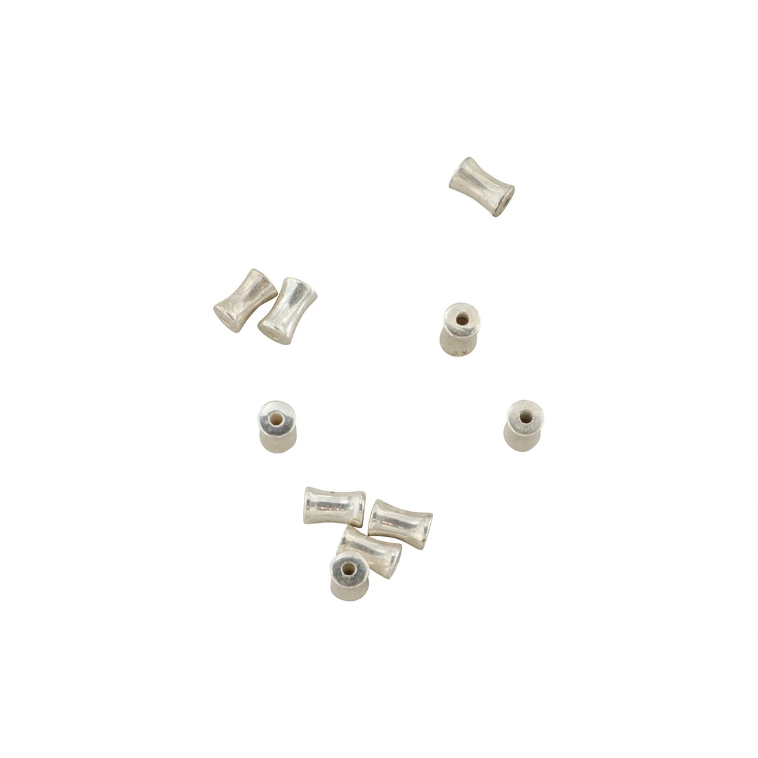 Metalperler, deformt rør, forsølvet messing, 6,5x4 mm. storkøb BOC