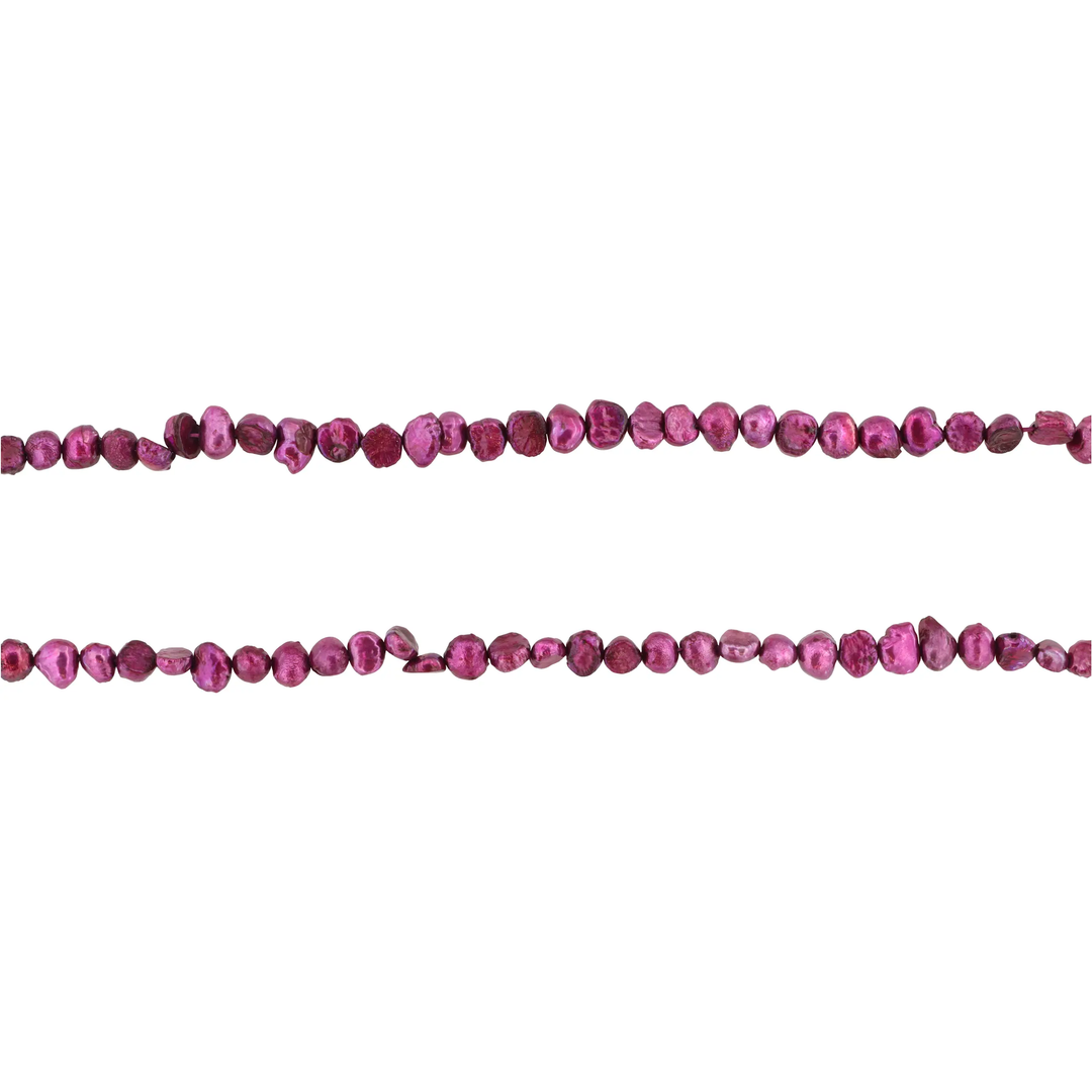 Ferskvandsperler, string, mørk fuchsia, 35 cm/5 x 6 mm BOC