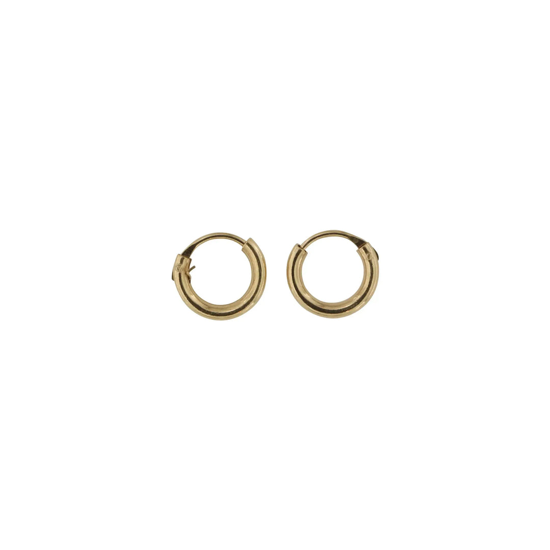 Øreringe, hoops, 10 mm, forgyldt sterlingsølv 
